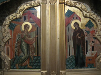 Annunciation Icon on Royal Doors